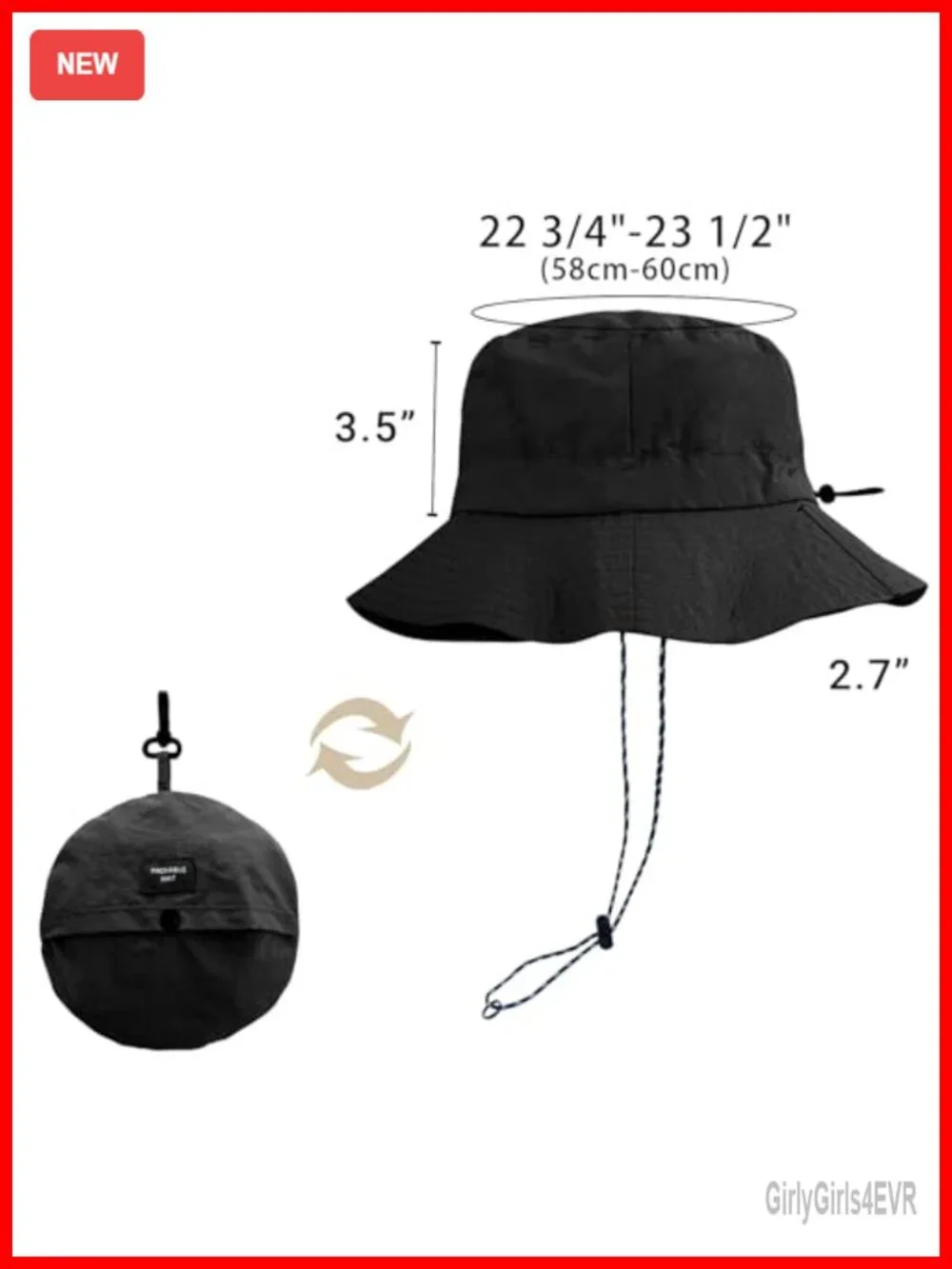 Packable Sun Bucket Hat for Men Women UV Protection Waterproof Lightweight
